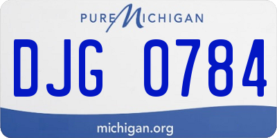 MI license plate DJG0784