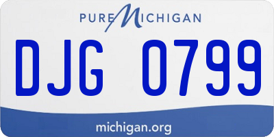 MI license plate DJG0799