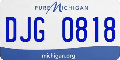 MI license plate DJG0818