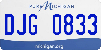 MI license plate DJG0833