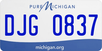 MI license plate DJG0837