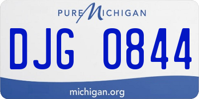 MI license plate DJG0844