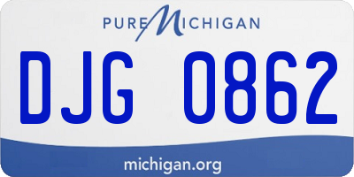 MI license plate DJG0862