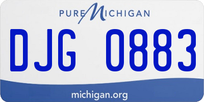 MI license plate DJG0883