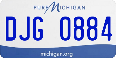 MI license plate DJG0884