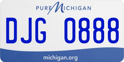 MI license plate DJG0888
