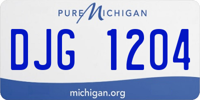 MI license plate DJG1204