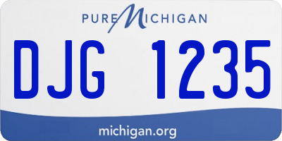 MI license plate DJG1235