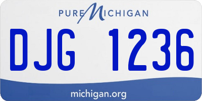 MI license plate DJG1236