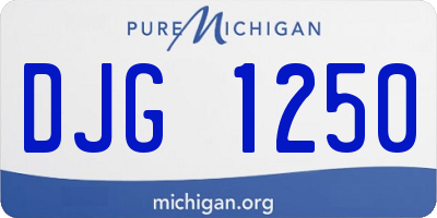 MI license plate DJG1250