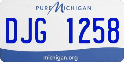 MI license plate DJG1258