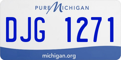 MI license plate DJG1271