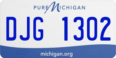 MI license plate DJG1302