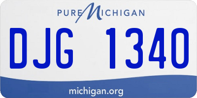 MI license plate DJG1340