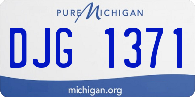 MI license plate DJG1371