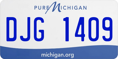 MI license plate DJG1409