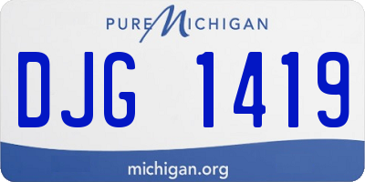 MI license plate DJG1419