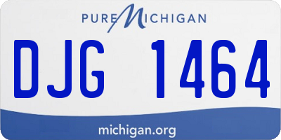 MI license plate DJG1464