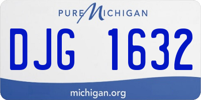 MI license plate DJG1632