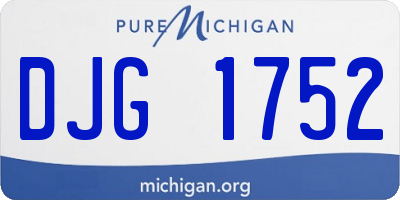 MI license plate DJG1752