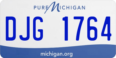 MI license plate DJG1764