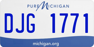 MI license plate DJG1771