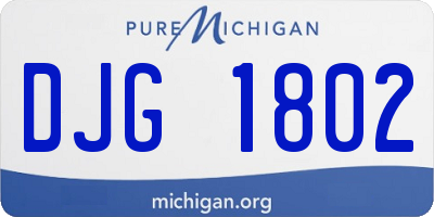 MI license plate DJG1802