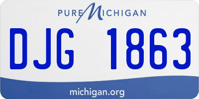 MI license plate DJG1863