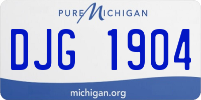 MI license plate DJG1904