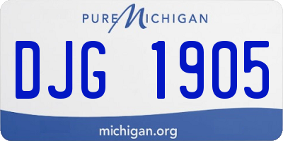 MI license plate DJG1905