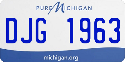 MI license plate DJG1963