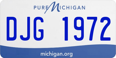 MI license plate DJG1972