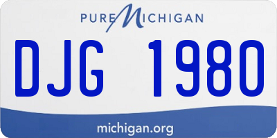 MI license plate DJG1980