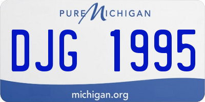 MI license plate DJG1995