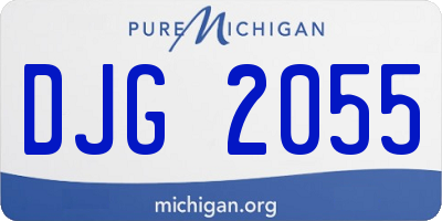 MI license plate DJG2055