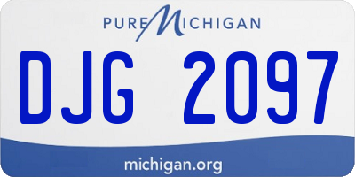 MI license plate DJG2097