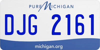 MI license plate DJG2161