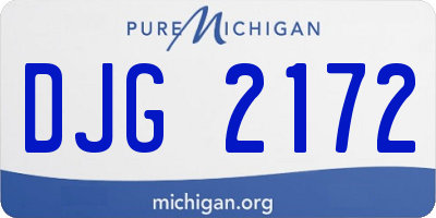 MI license plate DJG2172