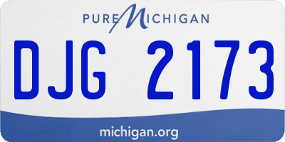 MI license plate DJG2173