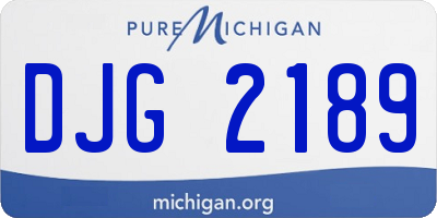 MI license plate DJG2189