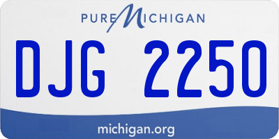 MI license plate DJG2250