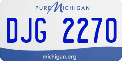 MI license plate DJG2270