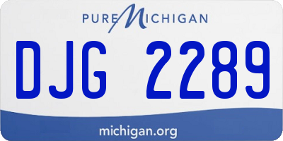 MI license plate DJG2289