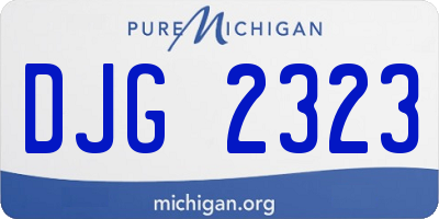 MI license plate DJG2323