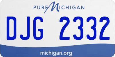 MI license plate DJG2332