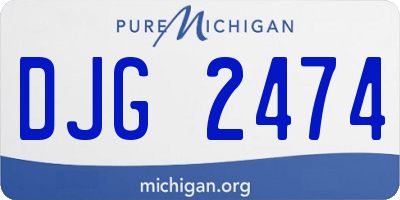 MI license plate DJG2474