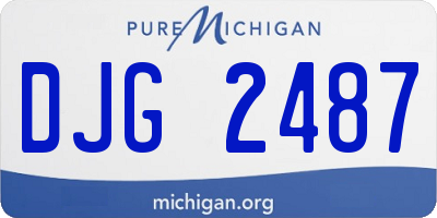 MI license plate DJG2487