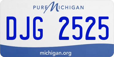 MI license plate DJG2525