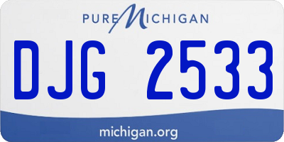 MI license plate DJG2533
