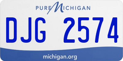 MI license plate DJG2574